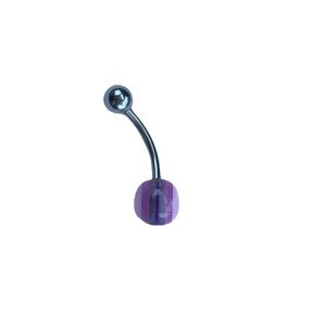 Purple belly button ring